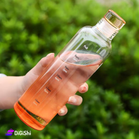 Glass Water Bottle Transparent with Orange Cover