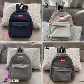 School Clothes Backpack with Front Pocket Gray and Navy Colors