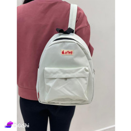 School Clothes Backpack with Front Pocket Very Light Green Color