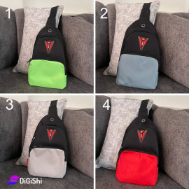 Linen Shoulder and Handle Bag with Front Zipper Pocket Power Logo Group 1