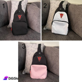 Linen Shoulder and Handle Bag with Front Zipper Pocket Power Logo Group 3