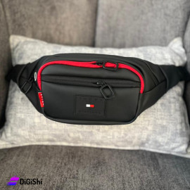 Men's Waterproof Waist and Shoulder bag Black Color with TOMMY Logo