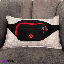 Men's Waterproof Waist and Shoulder Black and Red Color bag with CANADA Logo