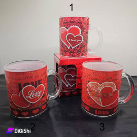 Glass Cup with Heart Drawing