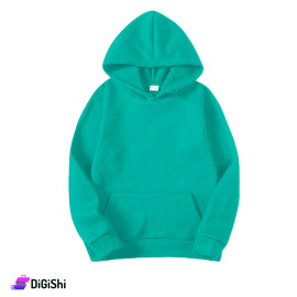 Plain Cotton Hoodie Turquoise