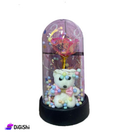 Eternal rose bottle with Bear and light on batteries