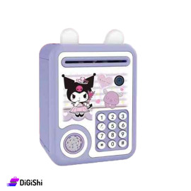Piggy Bank with Password and Fingerprint Protection Light Purple Color Cartoon Character
