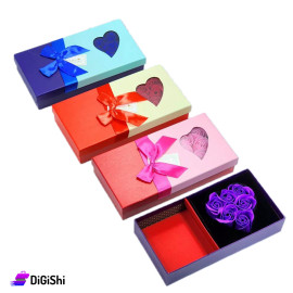 Square Ring and Accessories Box with Roses Inside