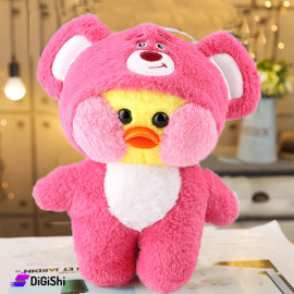 Cheeky Stuffed Toy in Bear Clothes Deep Pink Color