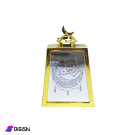 Battery Operated Lantern with Metal Hanger Golden Color