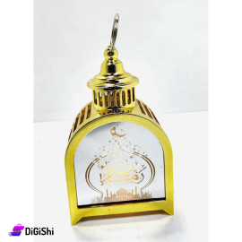 Battery Operated Half Circle Lantern with Metal Hanger Gold Color