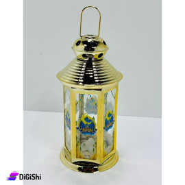 Battery Long Lantern with Metal Hanger Golden Color
