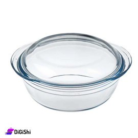 جاط دائري مع غطاء ماركة OCUISINE زجاج حراري سعة 3ل