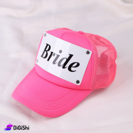 Cloth and Mesh Summer Hat Bride Fuchsia