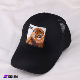 Cloth and Mesh Summer Hat KING Black