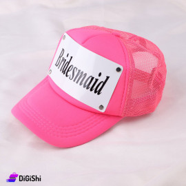 Cloth and Mesh Summer Hat Bridesmaid Fuchsia