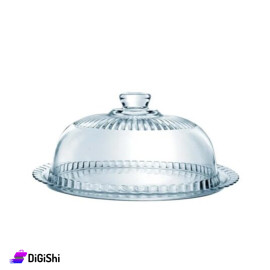 Transparent and flat round bowl with Lid 32cm Luminarc Brand