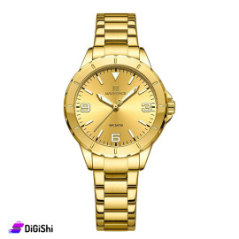 NAVIFORCE Women's Watch Model nf5022 with Luxury Box and Gift Battery Golden
