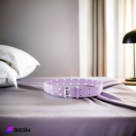 Women's Leather Wide Belt - Violet