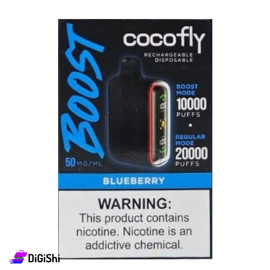 أركيلة إلكترونية بشاشة بنكهة التوت الأزرق COCOFLY Boost تتضمن 20000سحبة