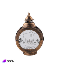 Luminous Plastic Ramadan Circle Lantern Operates Battery