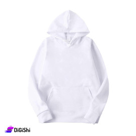 Plain Cotton Fleece Hoodie White