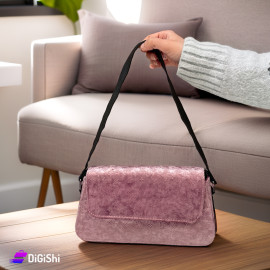 حقيبة كتف نسائية مخمل شعار LOUIS VUITTON لون زهر
