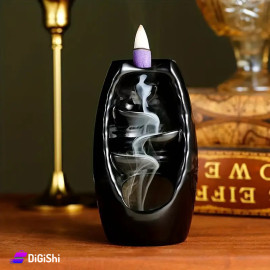 Censer Waterfall Ceramic  Burner Black