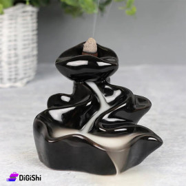 Censer Waterfall Ceramic Burner Black