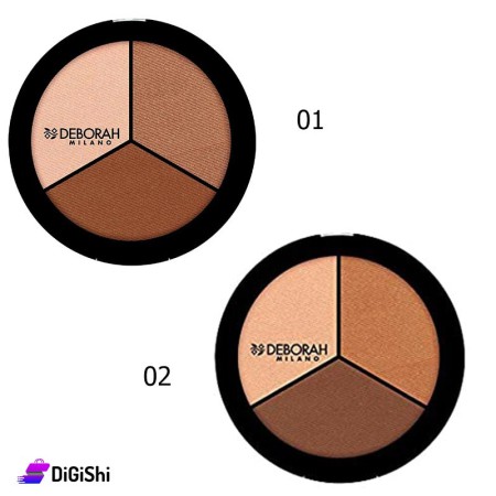 علبة بودرة كونتور مضغوطة DEBORAH TRIO PALETTE