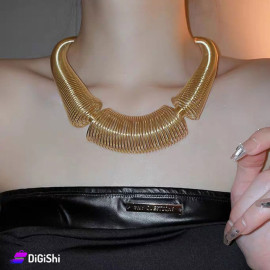سنسال نسائي شكل نابض عريض لون ذهبي