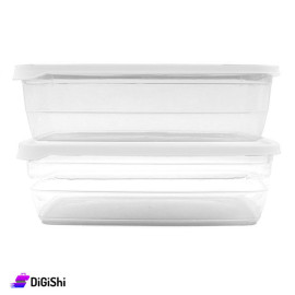 Rainbow Rectangle Plastic Bowls Set 2137  - White