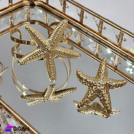 Women's Starfish Bracelet and Ring Set Gold