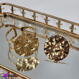 Women's Circle Bracelet and Ring Set Gold