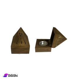 Pyramid Shaped Wooden Incense Burner Small Size