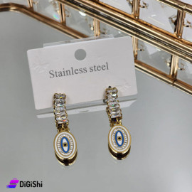 Women's Eye Shape Earring Silver