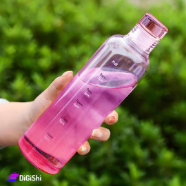 Glass Water Bottle Transparent with Pink Cover