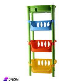 Homy Plast Colorful Triple Vegetable Basket