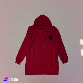 Toflis Women's Legitimacy Sweater with Two Front Pockets and a Hood Burgundy Color M185