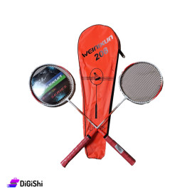 Pair of IVEINIXUN 208 Badminton Rackets Red