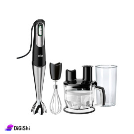 خلاط يدوي عامودي مع محضرة طعام ورأس للخفق BRAUN موديل MQ7075X