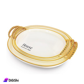 Set of oval Plastic Tray white 3-piece