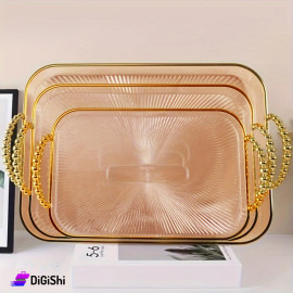Set of Rectangular Plastic Tray Bronze 3-piece