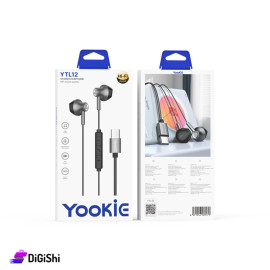 سماعات TYPE-C سلكية Yookie موديل  YTL12  لون أسود
