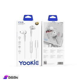 سماعات TYPE-C سلكية Yookie موديل  YTL15 لون أبيض