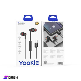 سماعات TYPE-C سلكية Yookie موديل  YTL13 لون أسود