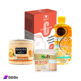 Vitamin C Package Consisting of Face Serum and Micellar Water and Mask and Skin Cream