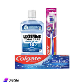 Oral Care Package Consisting of Mouthwash and Toothbrush and Toothpaste Colgate