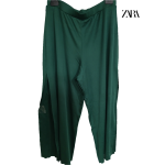 Zara Womens Green Below-Knee Wide Leg Pants Zara Womens Green Below-Knee Wide Leg Pants
