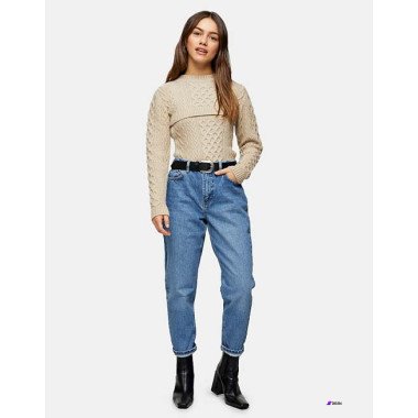 Topshop Womens Petite Mom Jeans ANF2317